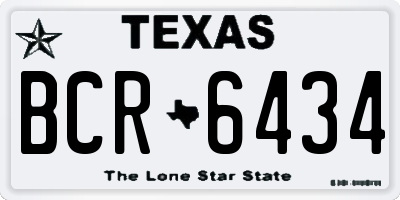 TX license plate BCR6434