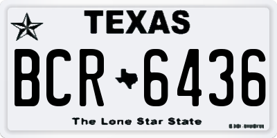 TX license plate BCR6436