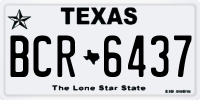 TX license plate BCR6437