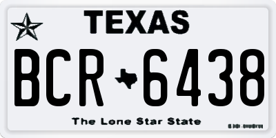 TX license plate BCR6438
