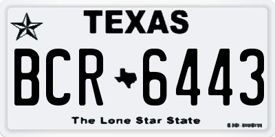 TX license plate BCR6443