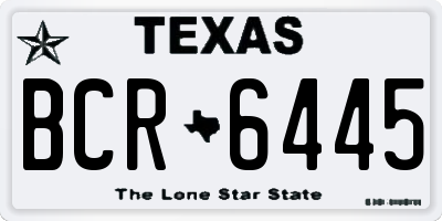 TX license plate BCR6445