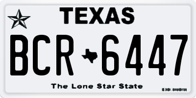 TX license plate BCR6447
