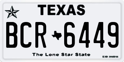 TX license plate BCR6449