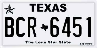 TX license plate BCR6451