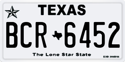 TX license plate BCR6452