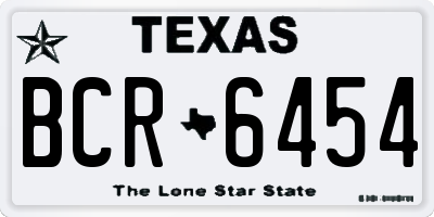 TX license plate BCR6454