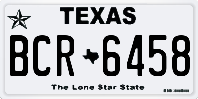 TX license plate BCR6458