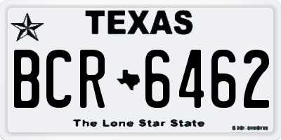 TX license plate BCR6462