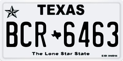 TX license plate BCR6463