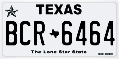 TX license plate BCR6464