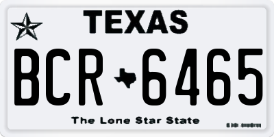 TX license plate BCR6465