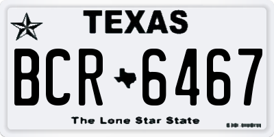 TX license plate BCR6467