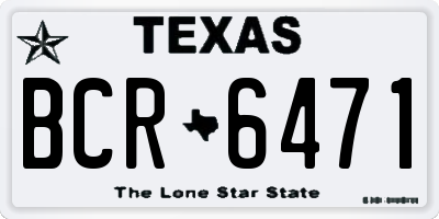 TX license plate BCR6471