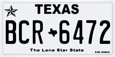 TX license plate BCR6472