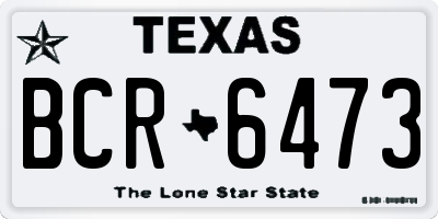 TX license plate BCR6473