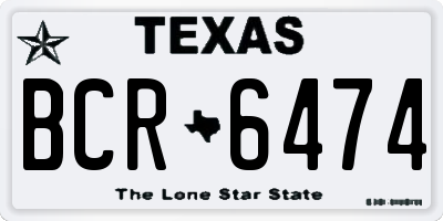 TX license plate BCR6474