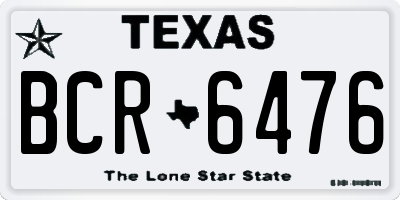 TX license plate BCR6476