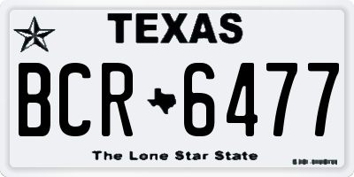 TX license plate BCR6477
