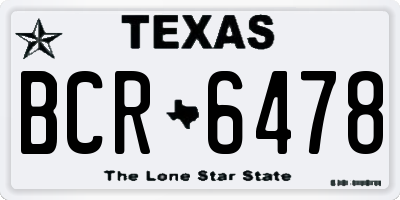 TX license plate BCR6478
