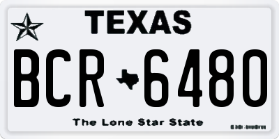 TX license plate BCR6480