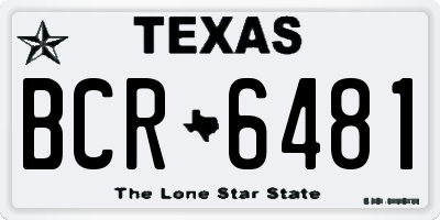 TX license plate BCR6481