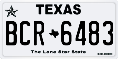 TX license plate BCR6483