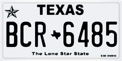 TX license plate BCR6485