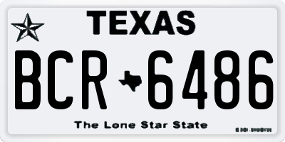 TX license plate BCR6486