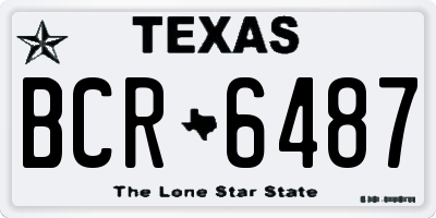 TX license plate BCR6487