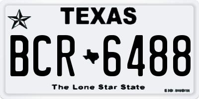 TX license plate BCR6488