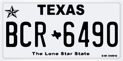 TX license plate BCR6490