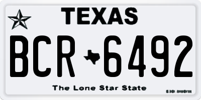 TX license plate BCR6492
