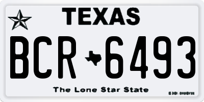 TX license plate BCR6493