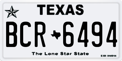 TX license plate BCR6494