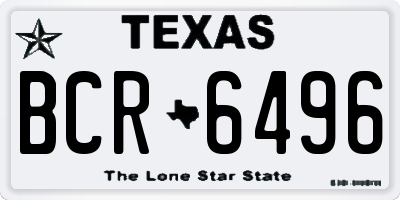 TX license plate BCR6496