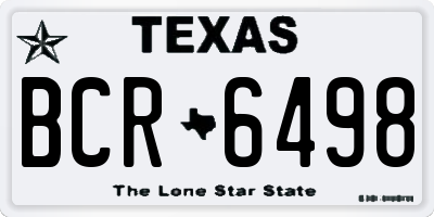 TX license plate BCR6498