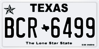 TX license plate BCR6499