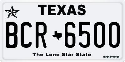 TX license plate BCR6500