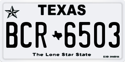 TX license plate BCR6503