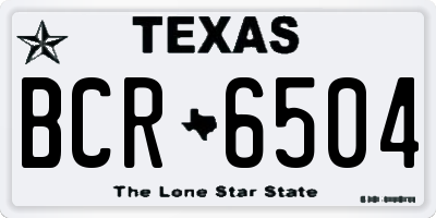 TX license plate BCR6504