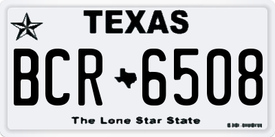TX license plate BCR6508