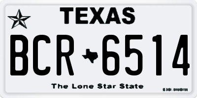 TX license plate BCR6514