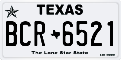 TX license plate BCR6521