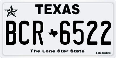 TX license plate BCR6522