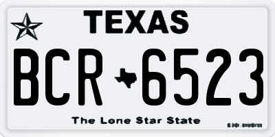 TX license plate BCR6523