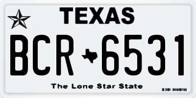 TX license plate BCR6531