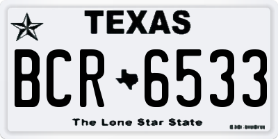 TX license plate BCR6533