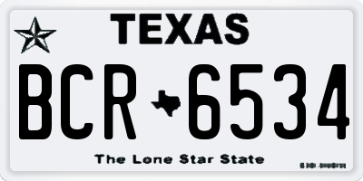 TX license plate BCR6534