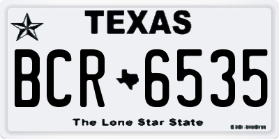TX license plate BCR6535